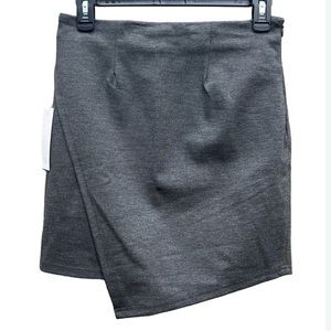 NWT TOBI Asymmetrical Envelope Wrap Skirt, Grey, Size Medium